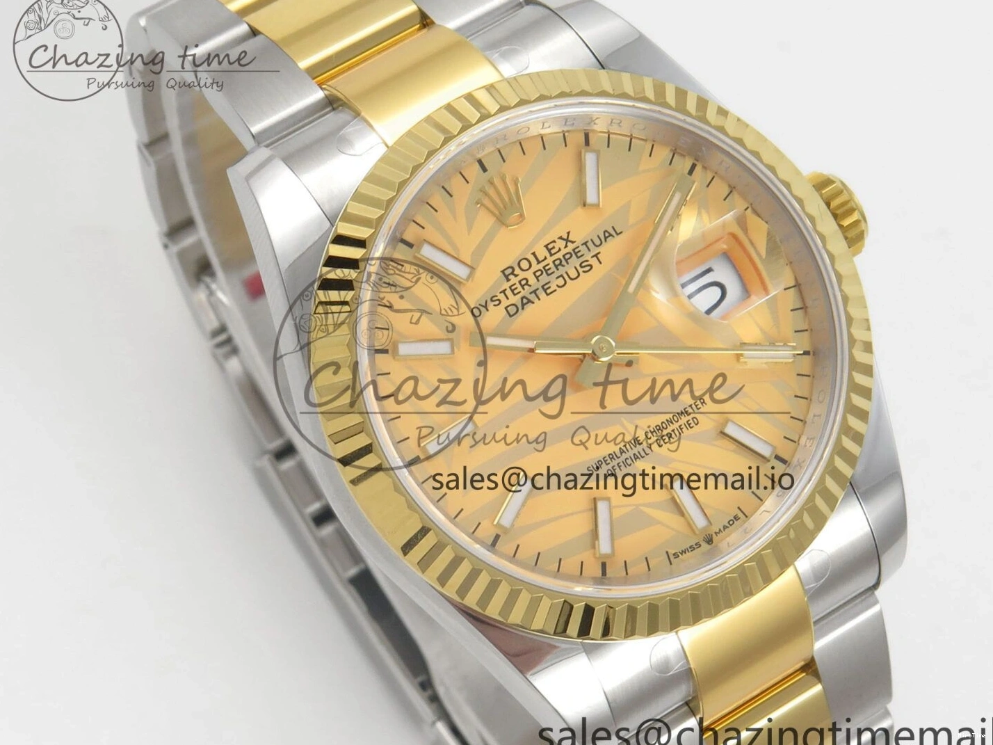 MiroTime 0510 Unisex DateJust 36 SS YG ARF 1:1 Best Edition 904L Steel YG Leaf Dial on Oyster Bracelet SH 92